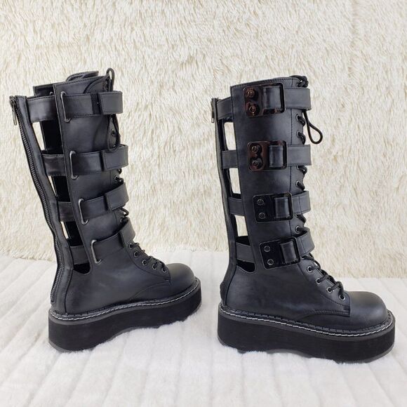 Open Back Cage Style Goth Punk Platforms - Picture 7 of 12
